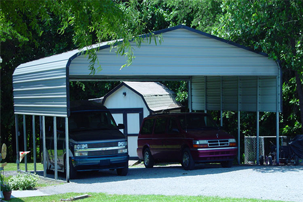 Triple wide steel carports