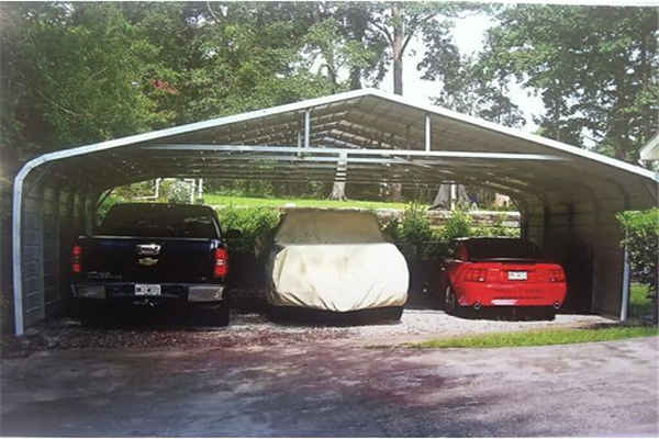 Triple wide steel carports