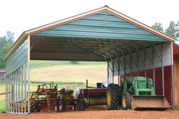 Triple wide steel carports