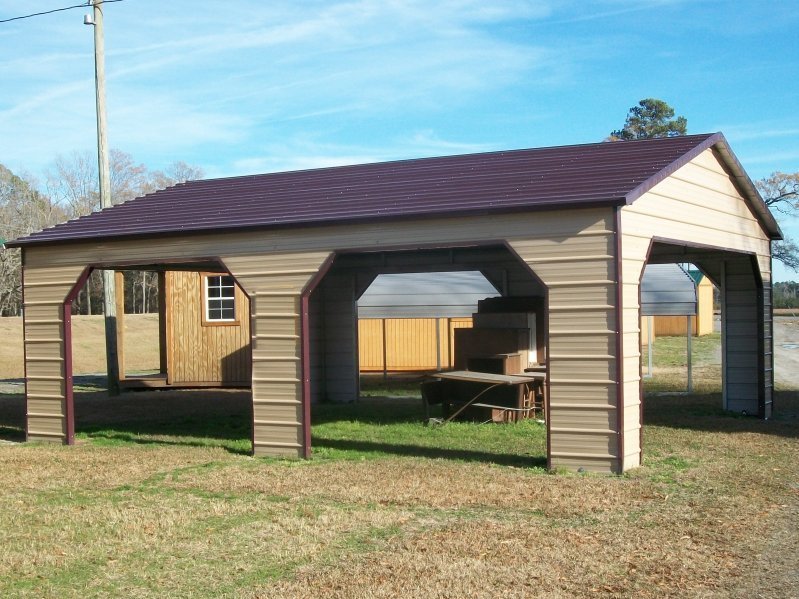portable boxed eave double carport