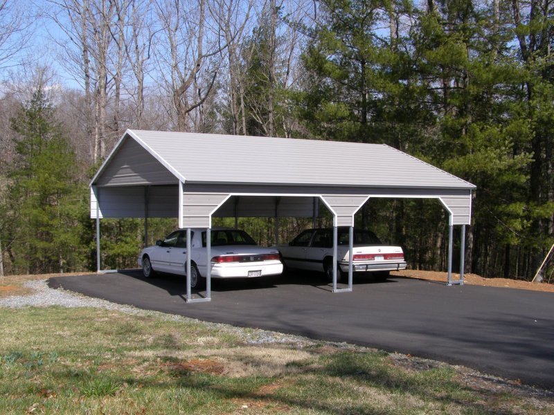 portable boxed eave double carport